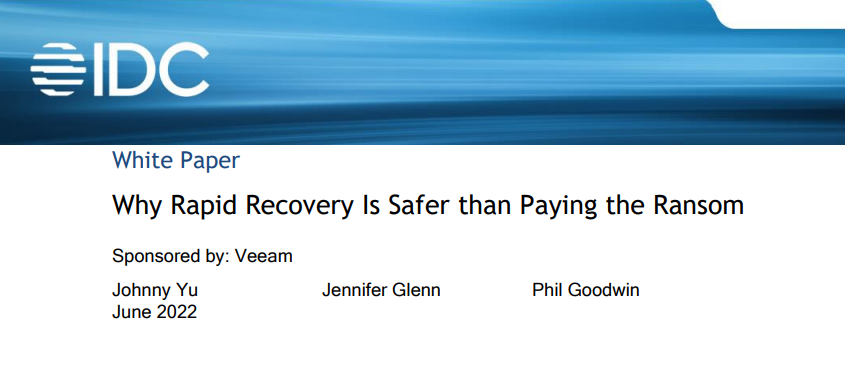 Why Rapid Recovery is Safer than Paying the Ransom