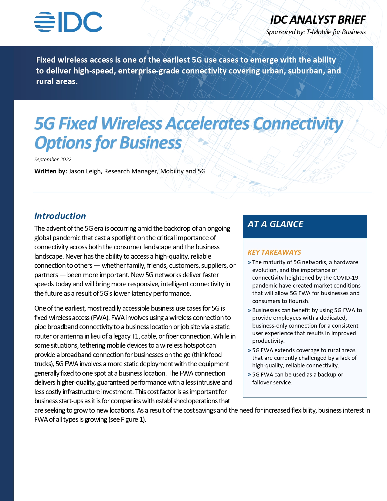 5G Fixed Wireless Accelerates Connectivity Options for Business