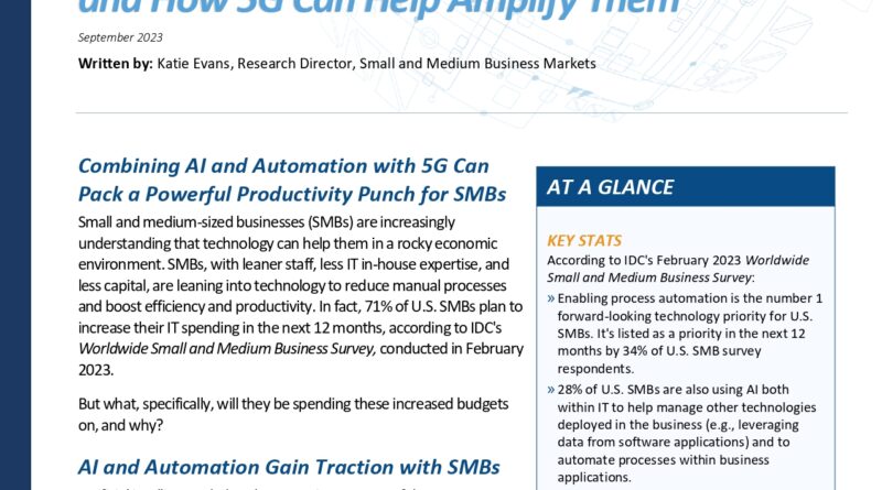 The Benefits of AI and Automation for SMBs and How 5G Can Help Amplify Them