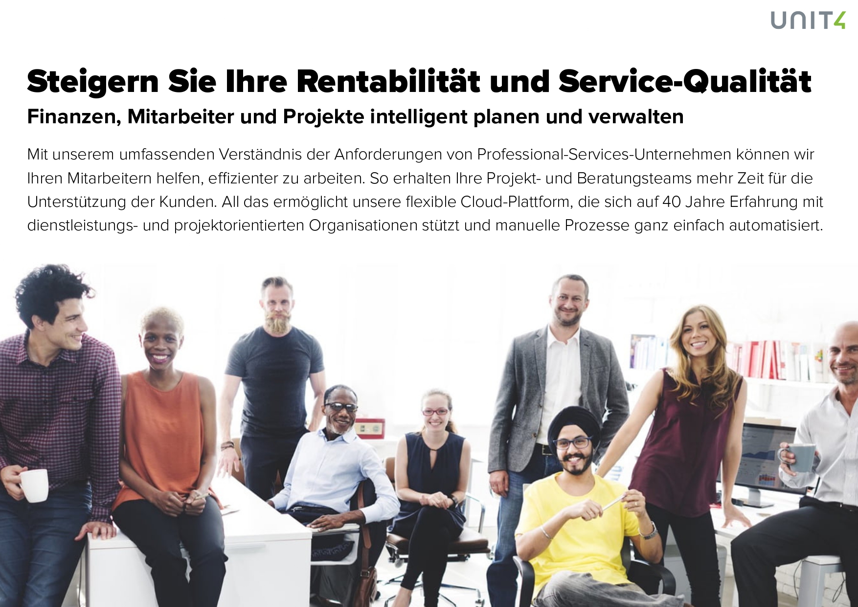 Wie kann Unit4 Professional-Services-Organisationen unterstützen?